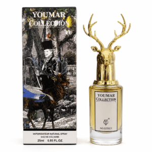 عطر يومار كوليكشن (Youmar Collection) من ردتاغ، ويتميز بغطاء ذهبي فريد على شكل رأس غزال.