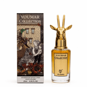 عطر يومار كولكشن (Youmar Collection) بحجم 25 مل، ويتميز بتصميم زجاجة فريد على شكل رأس غزال.
